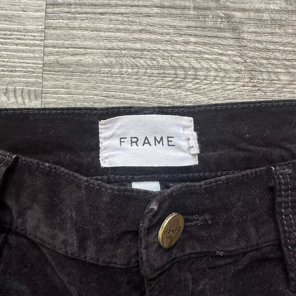 Frame  velvet pants Le High Skinny in Classic Black Sz 29 neutral - Picture 5 of 6